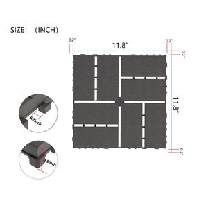 44-Pack <b>Plastic</b> Interlocking Deck <b>Tiles</b> 12\"x12\" Square Waterproof Patio Deck <b>Tiles</b> All Weather Use for Outdoor Indoor Decks - Product Image 6