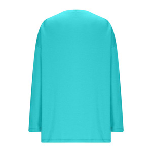 Long Sleeve T-Shirt for Womens V-Neck Drop Shoulder Plus Sizes Oversized Cotton Tees Blouses Solid Color Loose Soft Tees Tops - Product Image 6