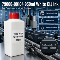 Encre CIJ compatible Lei 79000-00104, 950 ml, blanche, pour imprimante à jet d'encre continu, encre de codage à contraste élevé, directement de l'usine