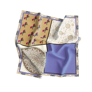 Pattern Adult Women Silk <b>Square</b> <b>Scarf</b> Digital Print European American Breathable Reversible All Seasons Daily Wear Fashion - Product Image 1