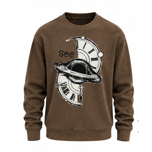 Men's Waffle Knit Sweatshirt Warm <b>Thermal</b> Crew Neck Pullover Long Sleeve Casual Winter Streetwear Custom Wholesale Apparel <b>Top</b> - Product Image 1