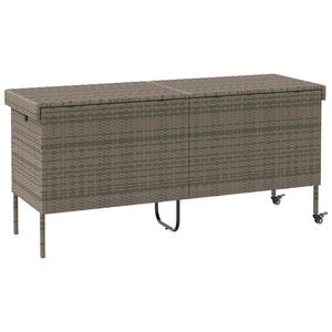 Scatola portaoggetti in Poly Rattan con ruote grigio 63 "x 21.7" x 29.5" - Product Image 6