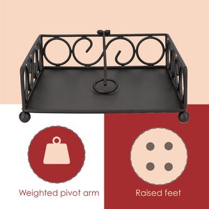 Support de serviettes plat en acier bronze de la collection Home Basics, support de distribution de serviettes noir pour comptoir de cuisine - Product Image 2