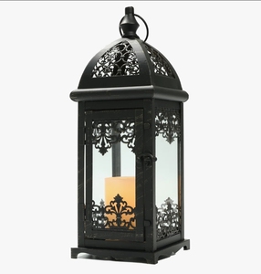 Moroccan Style Square Metal Handmade Candle <b>Lantern</b> Black Antique Finish Glass Panels Hanging Votive <b>Tea</b> <b>Light</b> Holder Home Decor - Product Image 1