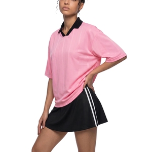 Camiseta de Rugby para Mujer, Color Rosa y Negro, Cuello Alto, Estilo Deportivo Holgado, Personalizable al por Mayor - Product Image 6