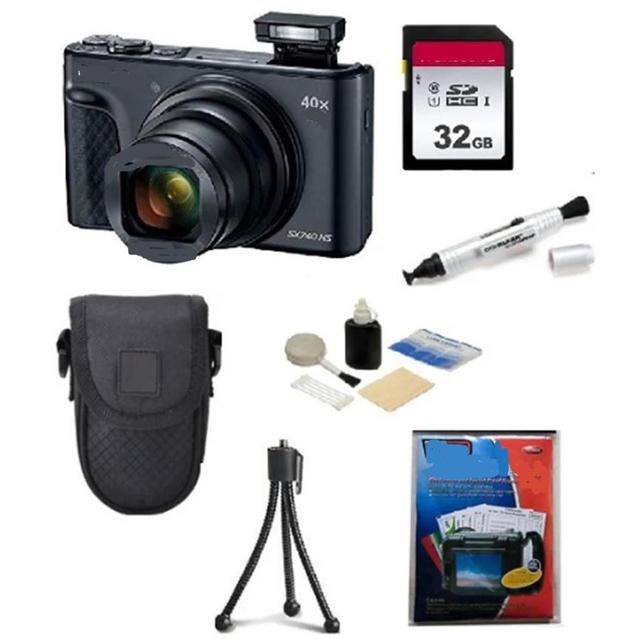 Digital Camera Black Essential Photography Kit, Compact Travel Camera