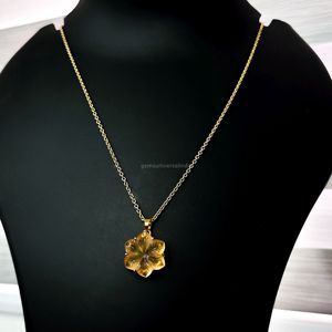 Colgante de flor de piedra lunar de melocotón AAA tallado a mano, collar de flor de cristal para mujer, colgante de piedra preciosa, joyería hecha a mano - Product Image 3