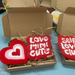 Sous-verres mignons faits à la main pour la Saint-Valentin avec motif en point d'aiguille, sous-verres à tasse en point d'aiguille - Product Image 4