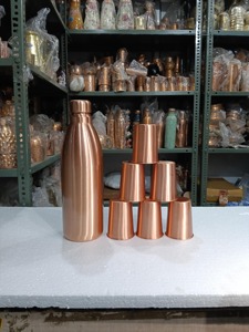 Vintage <b>Copper</b> Water Bottle with <b>Screw</b> Cap Large Capacity Leak Proof Drinkware for Home & Daily Use - Product Image 6