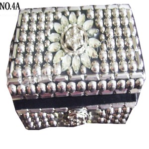 Lac Decorative Gift Boxes Luxury Black Beaded Embroidered <b>Storage</b> <b>Trunk</b> with metal Stone Work Decorative Jewelry Organizer <b>Box</b> - Product Image 2
