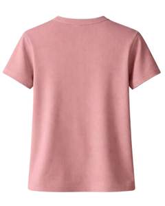 Camiseta Básica de Cuello Redondo para Mujer, Color Rosa Polvoriento, Personalizada por el Fabricante, Manga Corta, Algodón, Informal, Lisa, Ropa de Calle de Verano, con Logotipo Personalizado - Product Image 5