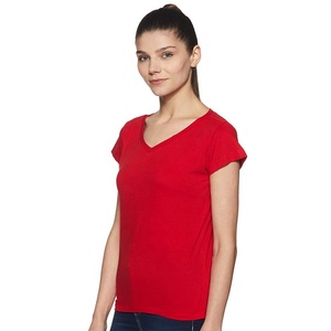 Camiseta Deportiva con Cuello en V para Mujer, Estilo Y2K, 100% Algodón, Ropa Deportiva y Urbana de Talla Grande, Camisetas Cortas para Mujer para el Verano - Product Image 3
