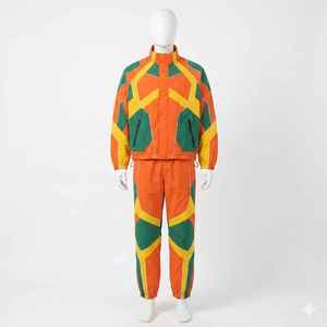 Ensemble de survêtement coupe-vent en nylon pour homme entièrement personnalisé, grande taille, col montant, logo personnalisé, veste et pantalon de sport - Product Image 6