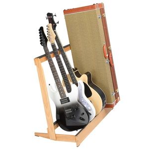 Hardwood Folding Guitar Case Stand for Electric Acoustic Bass Guitars Space-Saving Stand for Home Studio - Product Image 3