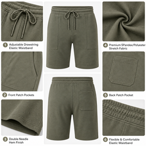Pantalones Cortos Cargo para Hombre con Logotipo Personalizado, Cordón Ajustable, Estilo Oxford, Ligeros, para Pedidos al por Mayor, con Múltiples Bolsillos, para Playa y Uso Diario, Tipo Capri - Product Image 3