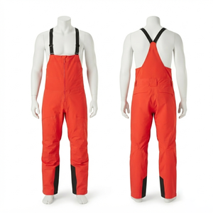 Men <b>Work</b> Bib <b>Pant</b> 240 GSM Polyester Cotton Twill Safety Orange <b>Black</b> Reinforced Leg Panels Custom Logo OEM ODM Workwear - Product Image 1