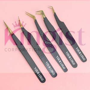 Best Selling High Quality Stainless Steel Eyelash Tweezers Set Pointed Strong Grip custom Color Hand-tested Sustainable Steel - Product Image 5