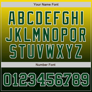 Camiseta de Béisbol Personalizada para Hombre, Degradado Amarillo y Verde, Sublimada, 100% Poliéster, Manga Corta, Cierre de Botones, Nombre y Número del Equipo - Product Image 3