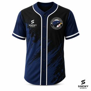 Maillot de baseball pour homme SINEWY SPORTS, personnalisé, sublimé, 100% polyester, manches courtes, évacuation de l'humidité, coupe classique - Product Image 2