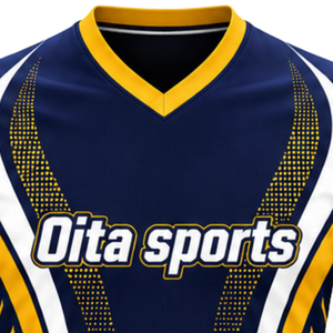 Maillot de volley-ball sublimé bleu marine et jaune à manches courtes, tenue de sport pour équipe, vêtement de match - Product Image 3