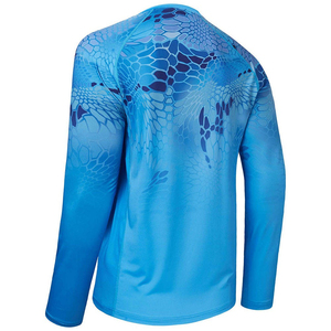 Camisas de Pesca Transpirables de Poliéster/Algodón con Etiqueta Privada Personalizada de Fábrica, Manga Larga para Hombre, Protección Solar UPF 35, Impresión por Sublimación - Product Image 6