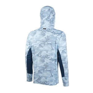 UV UPF 50 Fishing <b>Sun</b> <b>Shirt</b> Long Sleeves Waterproof Polyester Hoodie Camo Jersey Heat-Transfer Quick Dry Unisex Pocket - Product Image 2