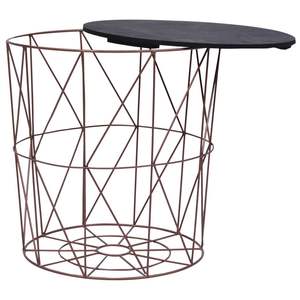 Set di 3 tavolini da caffè impilabili in rame, MDF nero e metallo - Product Image 6