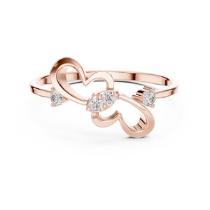Anillos de oro macizo de 14k para mujer con diamantes de corte redondo minimalista en forma de corazón, ideales para regalo, compromiso, aniversario, boda. - Product Image 6