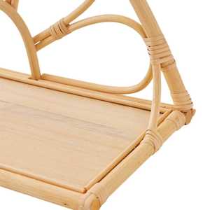 Étagère murale élégante en rotin à motif de pétales pour enfants, mobilier pour tout-petits, panneau en bois tressé naturel, support suspendu, vente en gros - Product Image 3