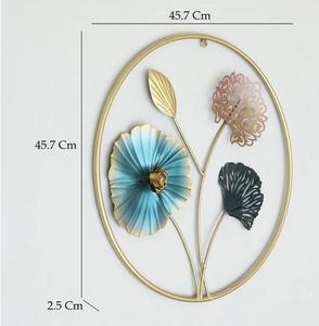 Modern Metal Foliage <b>Wall</b> Art Circular Design Gold Frame Handmade <b>Decor</b> for Home Decoration Medium 25-32 Inch - Product Image 4