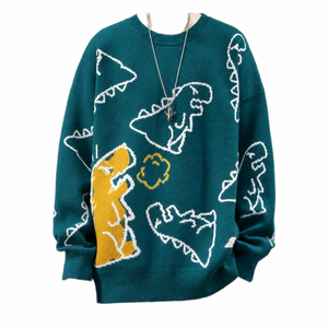 Pull-over personnalisé pour homme, anti-plis, tricoté à la machine, col rond, décontracté, imprimé, manches longues, pour l'hiver, vente en gros - Product Image 1