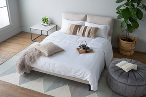 Cadre de lit plateforme rembourré en tissu de luxe, taille Queen, pour chambre moderne, appartement, mobilier de maison - Product Image 6