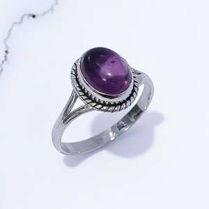 Bagues en argent sterling 925 de haute qualité avec pierres précieuses en améthyste naturelle, prix de gros, bijoux en argent - Product Image 2