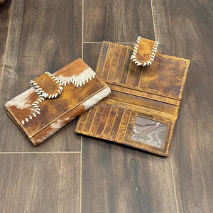 Nuevos bolsos cruzados con flecos de piel de vaca de alta calidad y conjunto de billetera plegable de cuero de vaca genuino 2 uds para mujer - Product Image 6