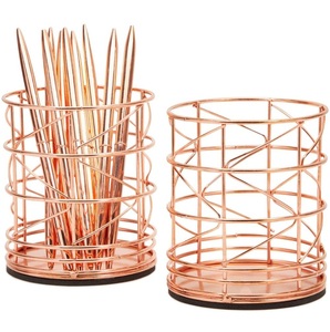 Office Supplies Products Storage Holder Pen Holder Metal Wire Office Stationary <b>Accessories</b> Desktop Black Pen Holder - Product Image 6