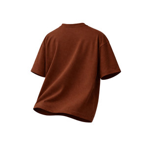 Camiseta Deportiva de Alta Calidad, Ecológica, de Secado Rápido, Transpirable, 100% Algodón, Color Marrón, Corte Holgado, Hombros Caídos, para Hombre - Product Image 3