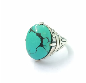 Anillo de Turquesa Azul, Plata de Ley 925, Hecho a Mano, Joyería de Piedras Preciosas a Precio Accesible, Colección JAIPUR SILVER - Product Image 2