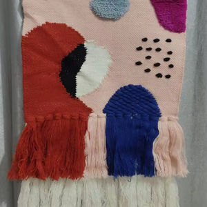 Tapiz de Pared de Lana Anudado a Mano, Diseño Abstracto Tejido a Mano, Macramé, Decoración Boho Chic para el Hogar -17 - Product Image 1