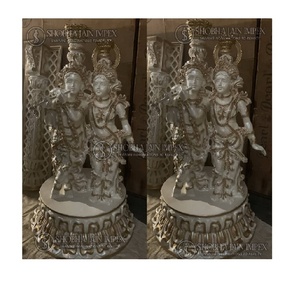 Statues en bois de Radha Krishan pour décorations de mariage, marque Shobha Jain Impex, figurines élégantes pour ajouter du charme à votre jour spécial - Product Image 1