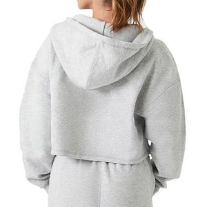 Conjunto Deportivo de Invierno para Mujer, Ecológico, Sudadera Corta con Capucha, Ropa Casual para Gimnasio, Sudadera con Capucha de Manga Larga, Ropa Deportiva - Product Image 2