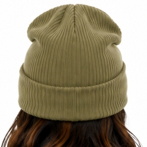 Bonnet unisexe à revers vert olive, brodé, pour temps froid, style décontracté, confortable, personnalisé - Product Image 6