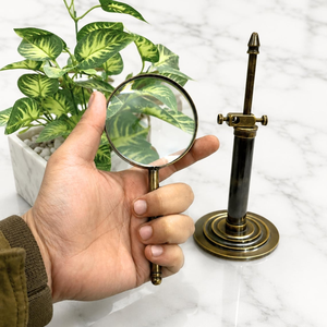 Vintage Metal Standing Magnifying <b>Glass</b> Adjustable Tabletop <b>Reading</b> Magnifier with Round Base for Office Study Desk Decor Wholes - Product Image 4