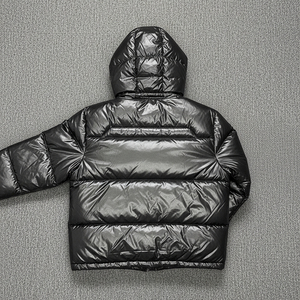 Hooded Puffer Jacket Men Winter Thick Warm Casual Zipper Front Logo Solid Color <b>Bubble</b> <b>Coat</b> Windproof Outerwear - Product Image 3