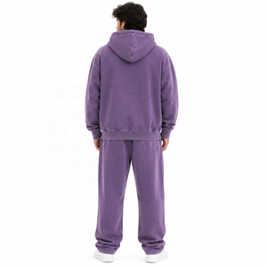 Men's Oversized Fleece Hoodies Zip-Up Sweatshirt Casual Streetwear Pullover Breathable <b>Tracksuit</b> & Jogger Set Private Label USA - Product Image 3