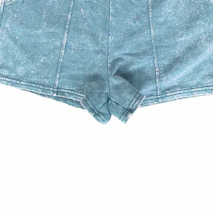 Hot Selling Mens Vintage Acid Wash Jogger Shorts Cotton French Terry Raw Hem Sweat Shorts Breathable Antibacterial OEM ODM - Product Image 3