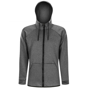 Sudadera con Capucha Negra para Hombre, Cierre de Cremallera, Corte Regular, Felpa Francesa de Algodón, Color Sólido, con Bolsillos Delanteros, para Otoño - Product Image 5
