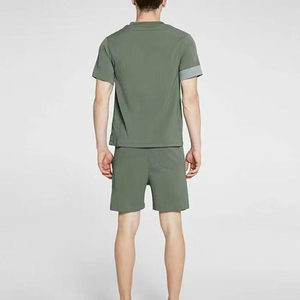 Conjuntos Deportivos de Verano para Hombre, Dos Piezas, de Algodón Terry, Manga Corta, Ecológicos, Personalizados al por Mayor, Transpirables, Camiseta y Pantalones Cortos Casuales - Product Image 5