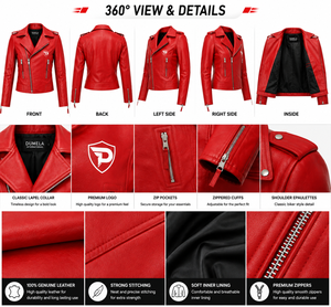 Top Selling Best <b>Winter</b> Woman Genuine <b>Leather</b> <b>Jacket</b> V-neck Customized Design Street Wear Quick Dry Front Zipper Waterproof - Product Image 2