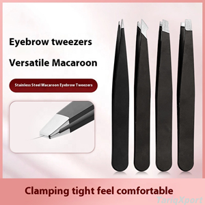 Pinzas de Cejas Profesionales de Acero Inoxidable Duraderas al por Mayor de Fábrica, Juego de Pinzas para Cejas con Logotipo Personalizado, Modernas, Planas y Inclinadas - Product Image 5