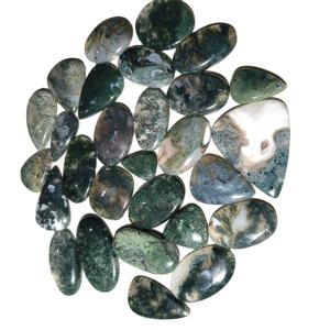 GEMAS KHUSHI, Cabujón de Ágata Musgosa Natural de Alta Calidad, Piedra Preciosa Verde de 20-45 mm, Forma Mixta, Certificado por Terceros, Venta al por Mayor - Product Image 4
